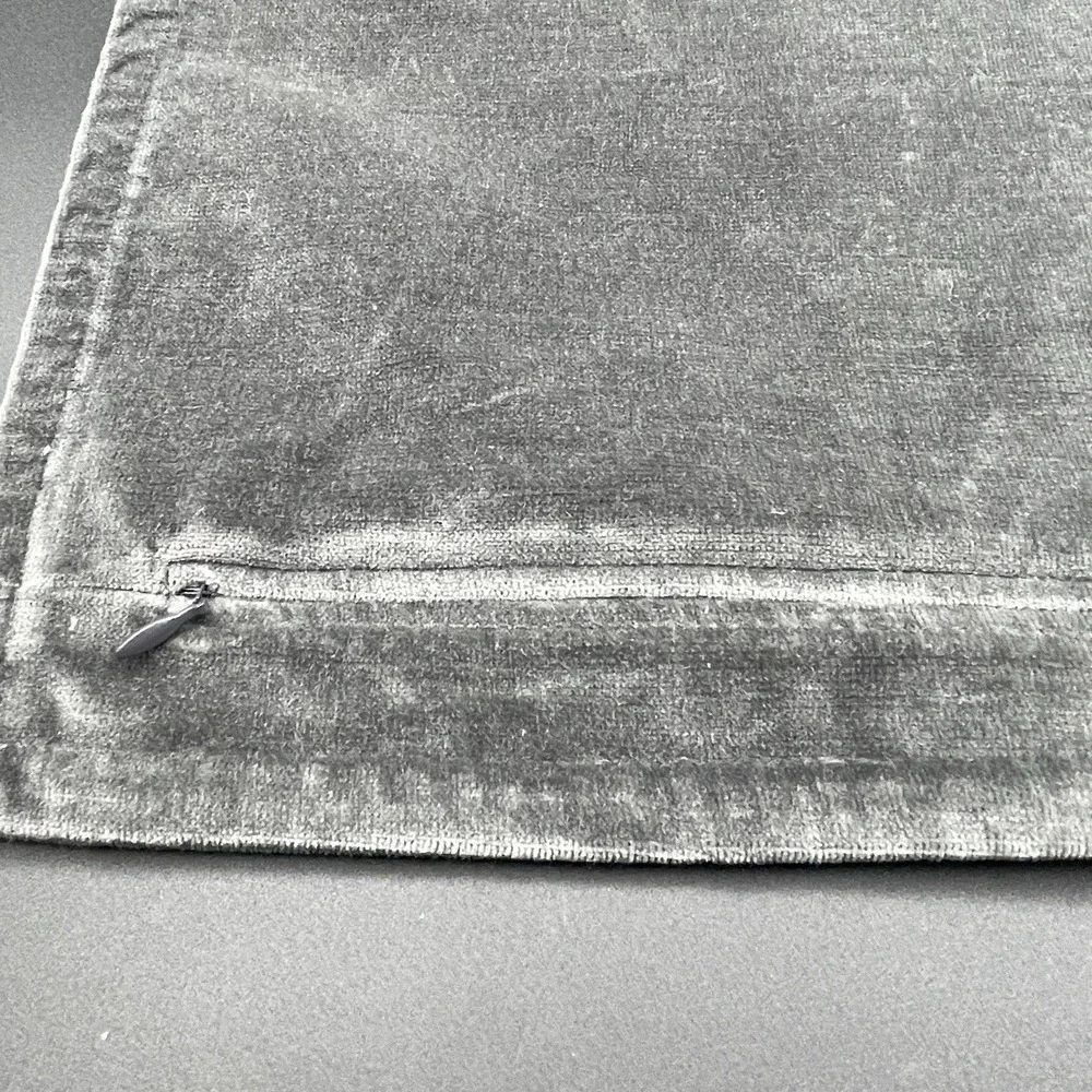 Pottery Barn Gray Velvet Pillow Cover 20x20 Decorative Throw Cushion Cover